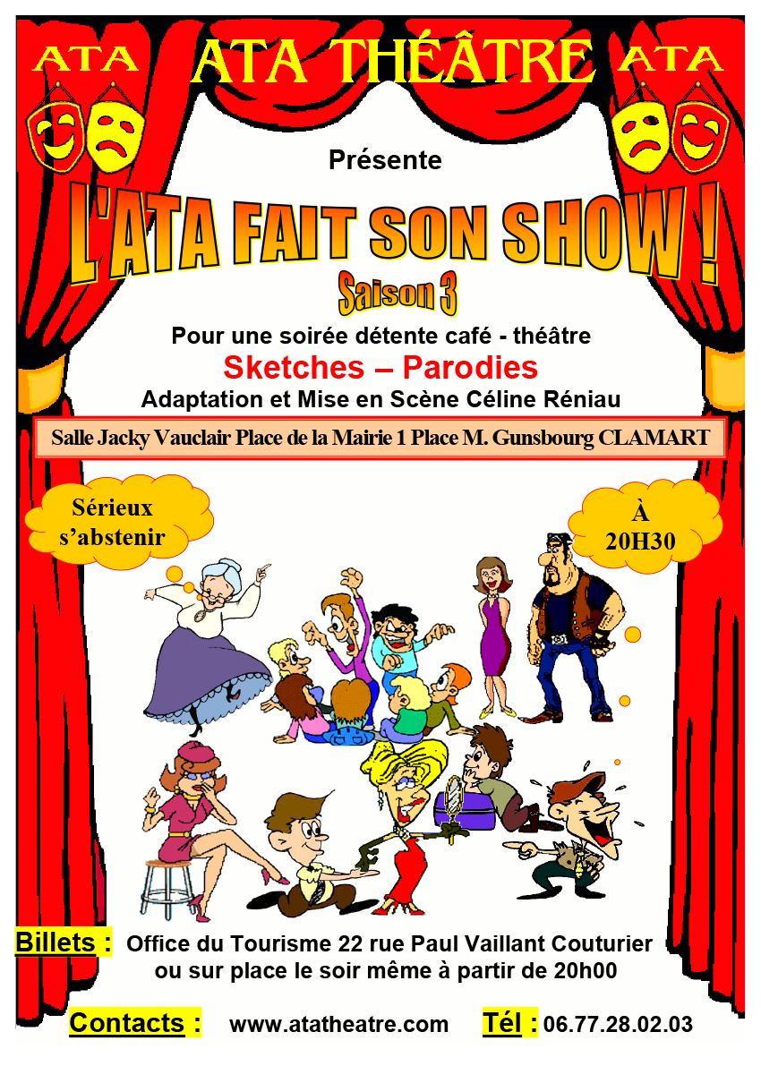 Affiche Theatre L'ATA fait son show saison 3 spectacle Céline Réniau